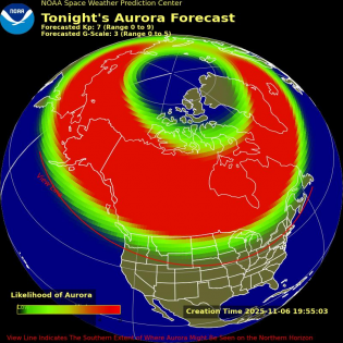 Auroral Viewline Forecast - Tonight